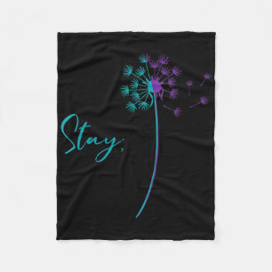 Womens Suicide Prevention Dandelion Teal And Purpl Fleece Blanket