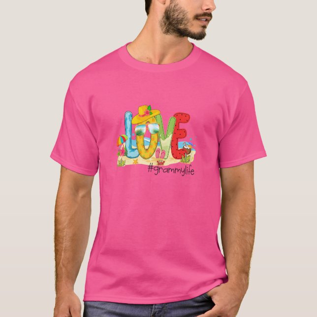 Womens Summer Love Grammylife  Grammy Love Beach V T-Shirt (Front)