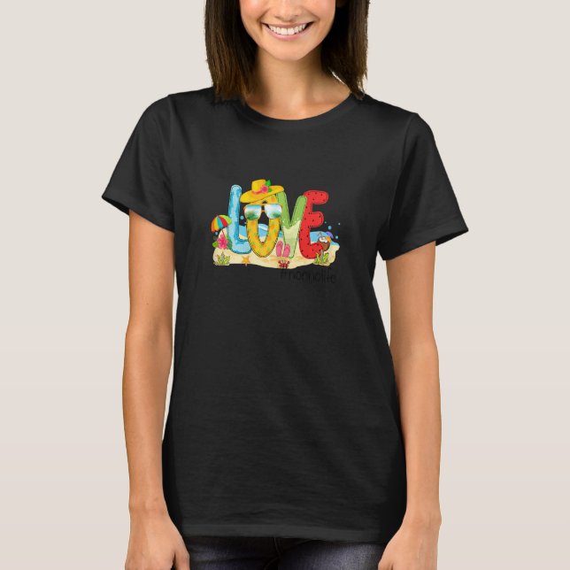 Womens Summer Love Nonnolife  Nonno Love Beach Vac T-Shirt (Front)
