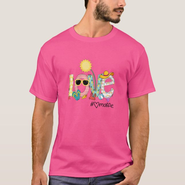 Womens Summer Love Omalife    Oma Love Vacation T-Shirt (Front)