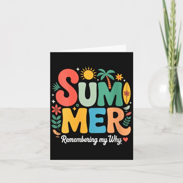 Women's summer remembering why retro groovy card (Front)