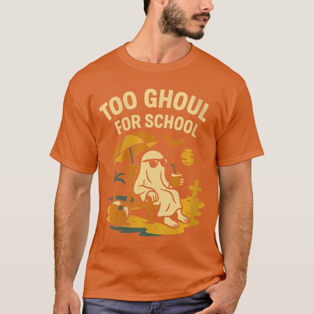 Womens Summerween Ghost Too Ghoul for School Beach T-Shirt (Front)