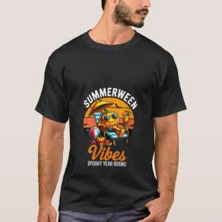 Womens Summerween Vibes Pumpkin Year Round Hallowe T-Shirt