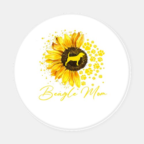 Womens Sunflower Beagle Mom Dog Lover Gift Coaster Set