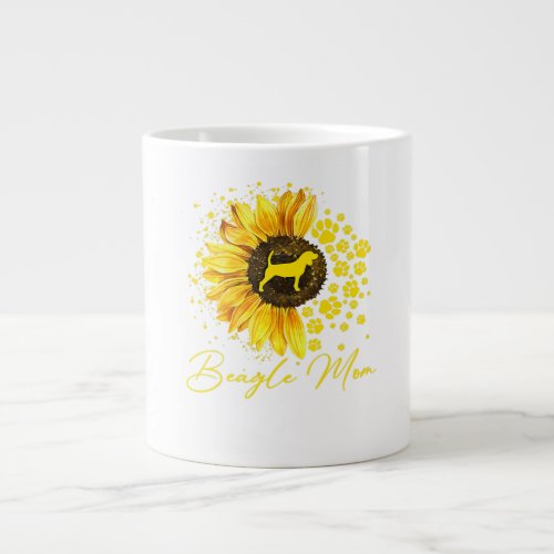 Womens Sunflower Beagle Mom Dog Lover Gift Giant Coffee Mug