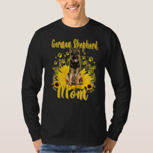 Womens Sunflower German Shepherd Mom Dog  Mother's T-Shirt