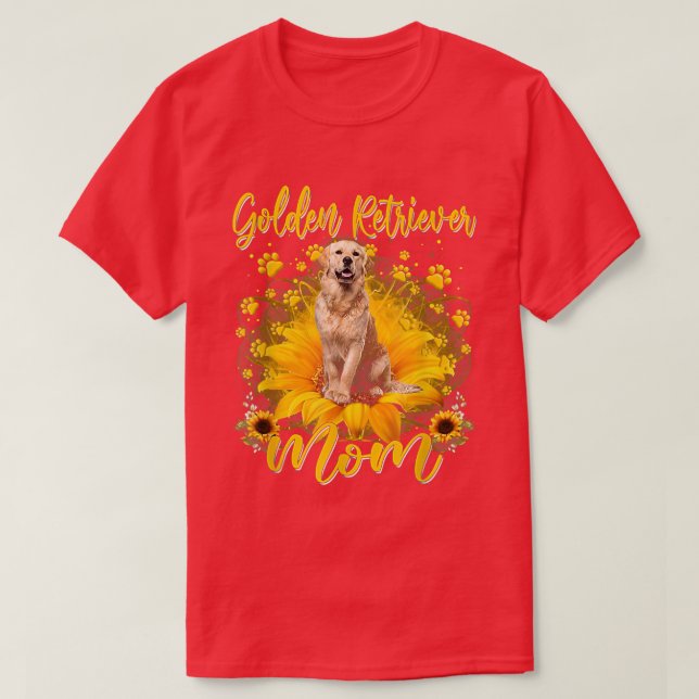 Womens Sunflower Golden Retriever Mom Dog Lover Mo T-Shirt (Design Front)