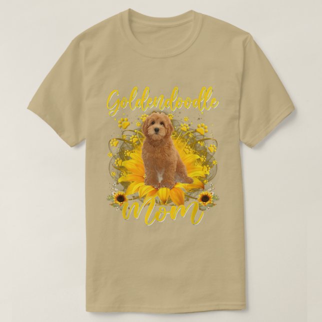 Womens Sunflower Goldendoodle Mom Dog Lover Mother T-Shirt (Design Front)