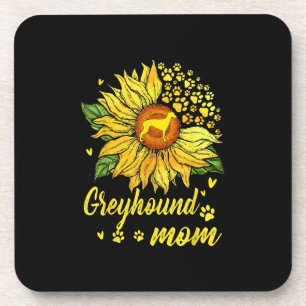 Womens Sunflower Greyhound Mom Dog Lover Gift Beverage Coaster