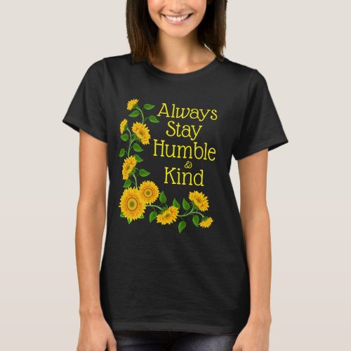 Womens Sunflower Humble and Kind T_shirt