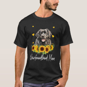 Womens Sunflower Newfoundland Mom Dog Lover T-Shirt