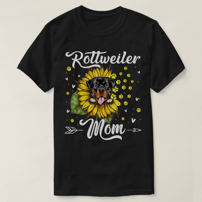 Womens Sunflower Rottweiler Mom Dog Lover Gift  T-Shirt (Design Front)