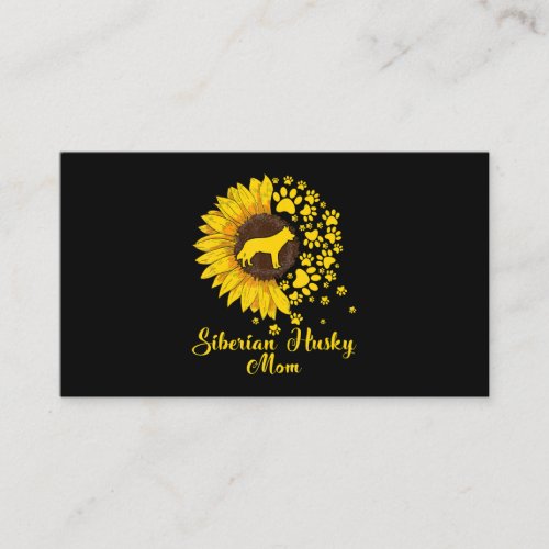 Womens Sunflower Siberian Husky Mom Dog Lover Gift Loyalty Card