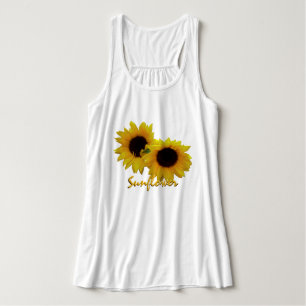Women's Sunflower Tank Top Custom Sunflower Shirt