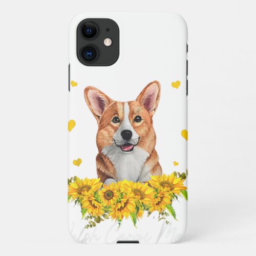 Womens Sunflower Welsh Corgi Mom Dog Lover Gifts iPhone 11 Case