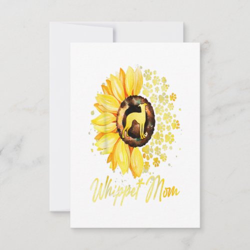 Womens Sunflower Whippet Mom Dog Lover Gift RSVP Card