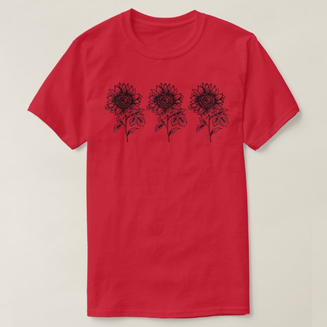 Womens Sunflowers Aesthetic Floral Cute Summer Gar T-Shirt (Design Front)
