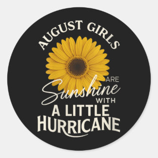 Womens Suower August Girls Outfit Horoscope Classic Round Sticker