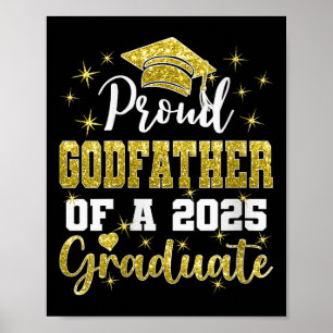 Womens Super Proud Godfather Of 2025 Graduate Grad Poster