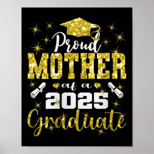 Womens Super Proud Mother Of 2025 Graduate Senior Poster