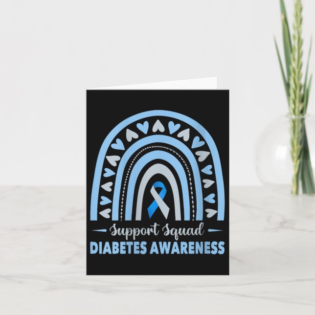 Womens Support Squad Diabetes Awareness V-neck _1  Card (Front)