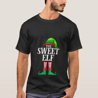 Womens Sweet Elf Matching Family Group Christmas P T-Shirt