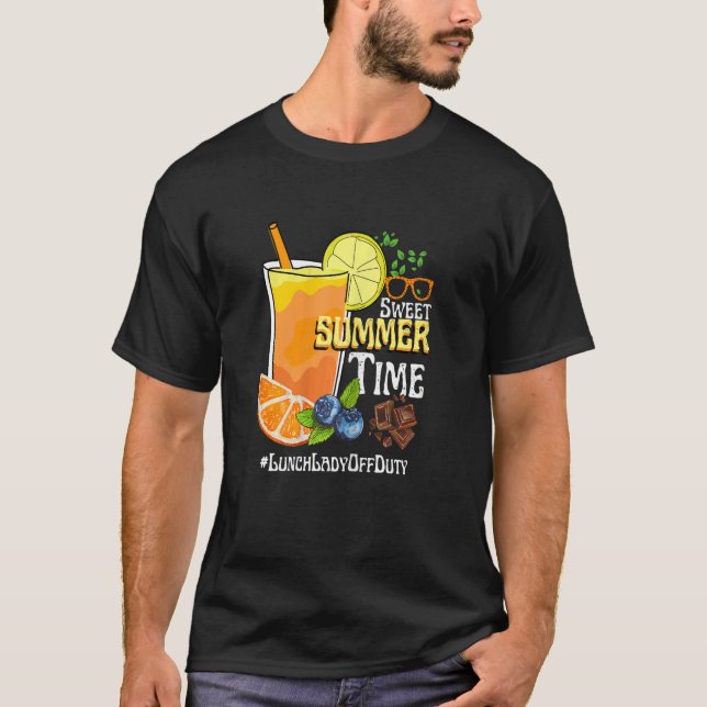 Womens Sweet Summer Time Orange Juice Lunch Lady O T-Shirt (Front)