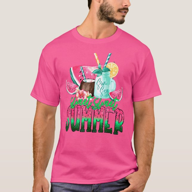 Womens Sweet Summer Time  Summer Vacation Watermel T-Shirt (Front)