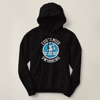 Womens Swimming And Diving Custom Team Name / Text Hoodie by SoccerMomsDepot at Zazzle