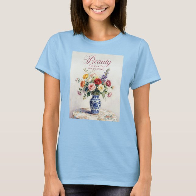 Women's T-Shirt Beauty Flowers Vase Inner Divinity (Front)