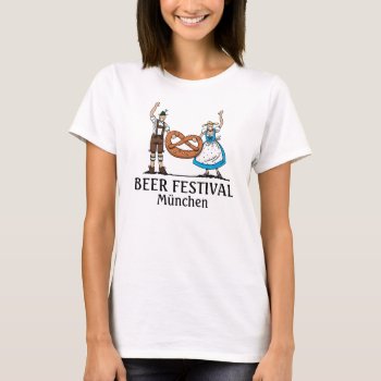 Women's T-shirt Beer Festival Couple Pretzel by frankramspott at Zazzle