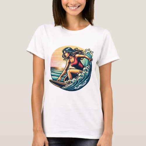 womens t shirt ecomarlee surfer girl