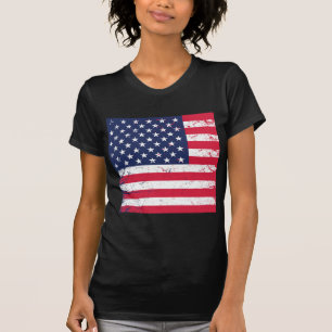 Women's T-Shirt-Patriotic Flag Star T-Shirt
