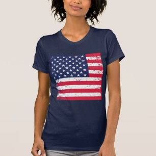 Women's T-Shirt-Patriotic Flag Star T-Shirt