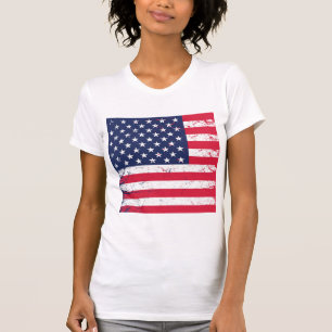 Women's T-Shirt-Patriotic Flag Star T-Shirt