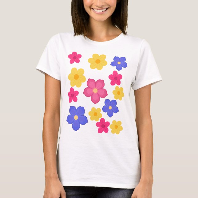 Women's T-shirt with floral print (Front)