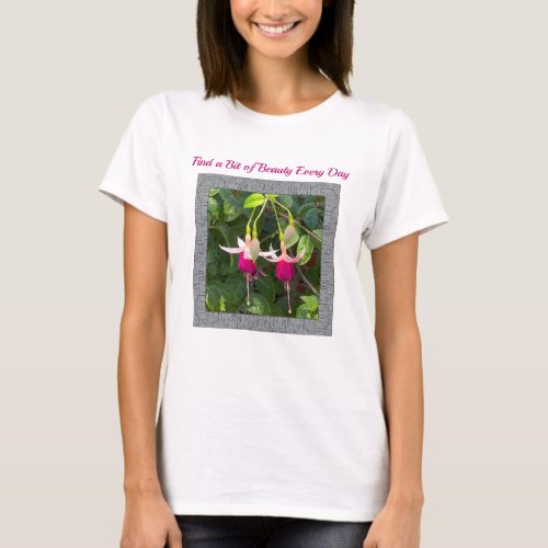 Womens T_Shirt with Lovely Magenta Fuchsias