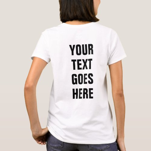 Womens T Shirts Back Side Print Custom Template