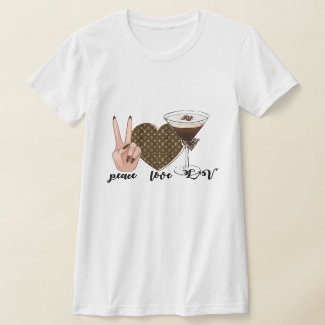 Women's T-Shirts  "Peace love LV". (Laydown)