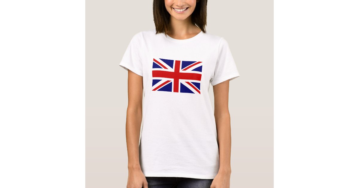 Women's T Shirts with British Union Jack flag | Zazzle