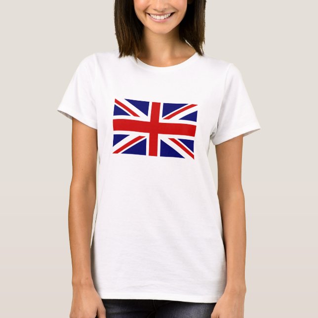 Women's T Shirts with British Union Jack flag (Front)