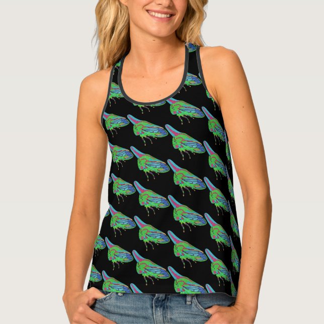 Women's Tank Top (black) - Oak Treehopper (Front)