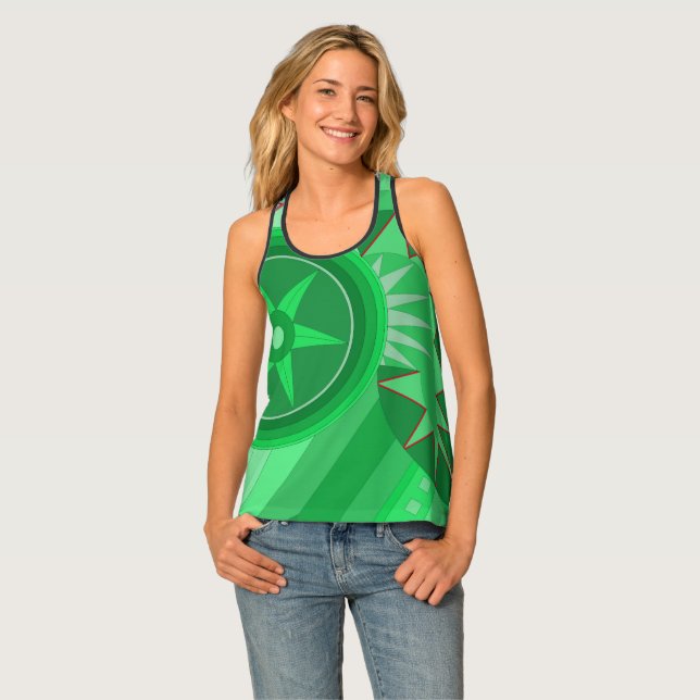 Women's Tank Top design with geometric shapes (Front Full)