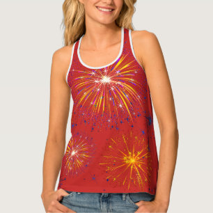 Womens Tank Top-Fireworks