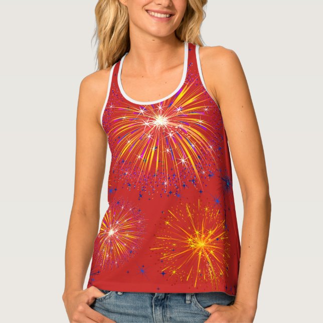 Womens Tank Top-Fireworks (Front)