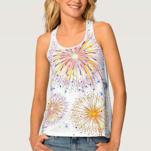 Womens Tank Top-Fireworks