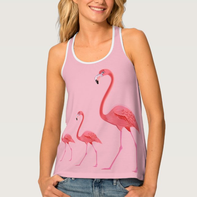 Womens Tank Top-Flamingos (Front)