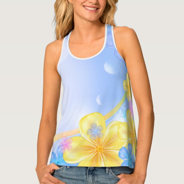 Womens Tank Top-Floral (Front)