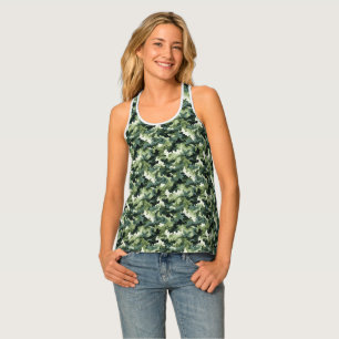 Women's Tank Top-Green Military Camo