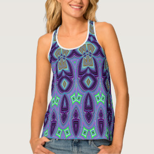Women's Tank Top, Multi color fabric pattern